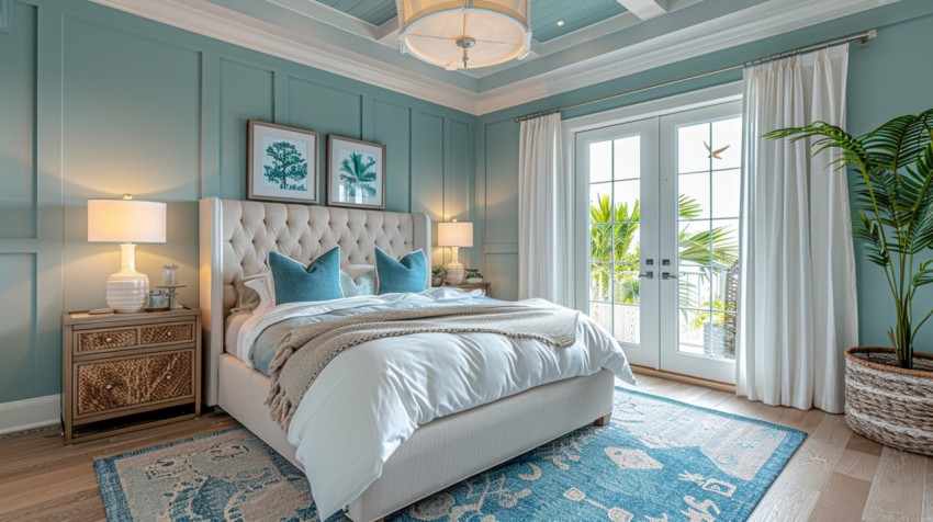 Light and Airy Coastal Style Bedroom Design Inspiration   Nautical Inspired Aesthetic Interior Decor Ideas (51)