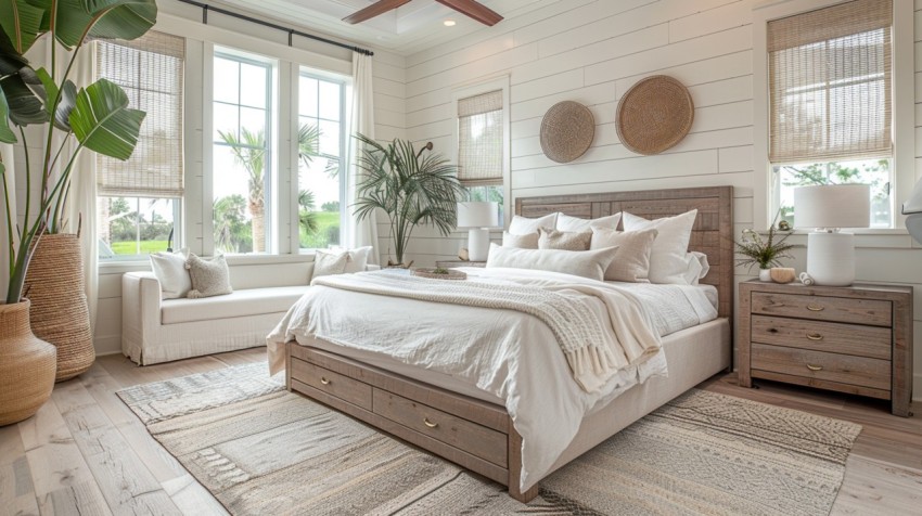 Light and Airy Coastal Style Bedroom Design Inspiration   Nautical Inspired Aesthetic Interior Decor Ideas (98)