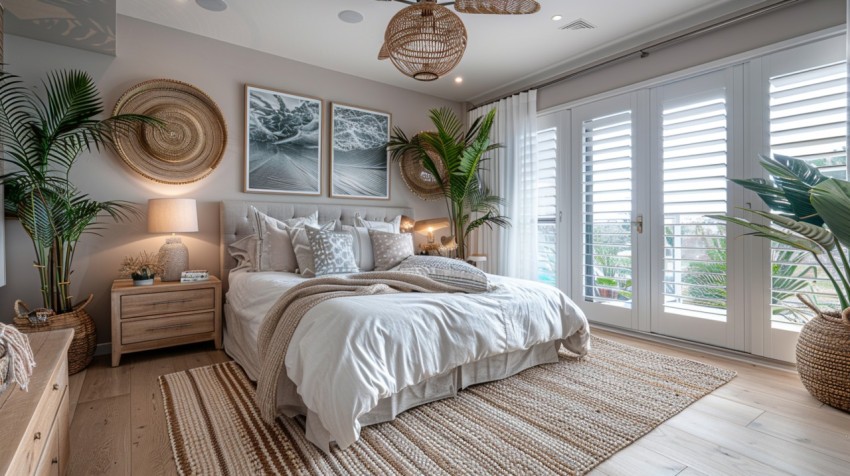 Light and Airy Coastal Style Bedroom Design Inspiration   Nautical Inspired Aesthetic Interior Decor Ideas (122)