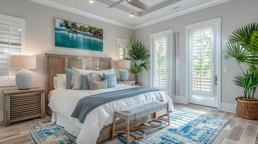 Light and Airy Coastal Style Bedroom Design Inspiration   Nautical Inspired Aesthetic Interior Decor Ideas (220)