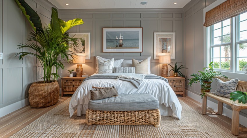 Light and Airy Coastal Style Bedroom Design Inspiration   Nautical Inspired Aesthetic Interior Decor Ideas (307)