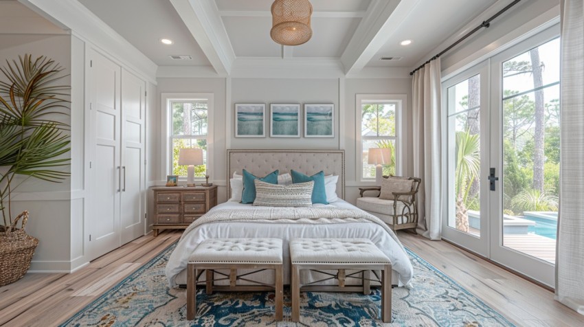 Light and Airy Coastal Style Bedroom Design Inspiration   Nautical Inspired Aesthetic Interior Decor Ideas (337)