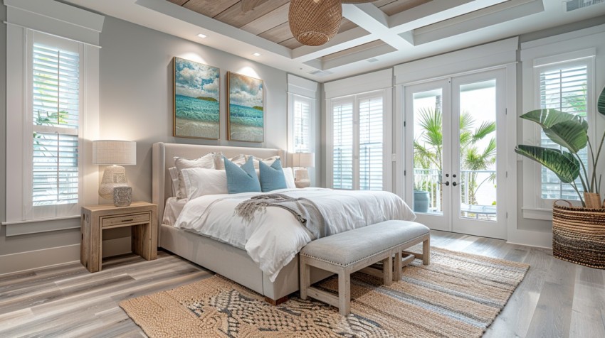 Light and Airy Coastal Style Bedroom Design Inspiration   Nautical Inspired Aesthetic Interior Decor Ideas (334)