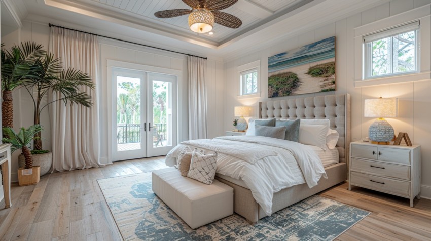 Light and Airy Coastal Style Bedroom Design Inspiration   Nautical Inspired Aesthetic Interior Decor Ideas (468)