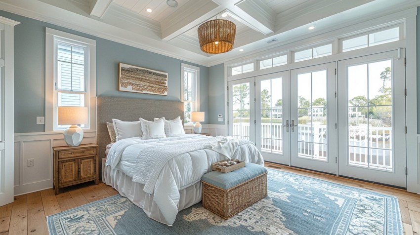 Light and Airy Coastal Style Bedroom Design Inspiration   Nautical Inspired Aesthetic Interior Decor Ideas (441)