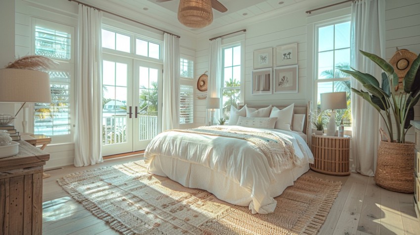 Light and Airy Coastal Style Bedroom Design Inspiration   Nautical Inspired Aesthetic Interior Decor Ideas (489)