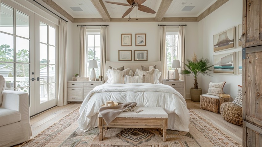 Light and Airy Coastal Style Bedroom Design Inspiration   Nautical Inspired Aesthetic Interior Decor Ideas (522)