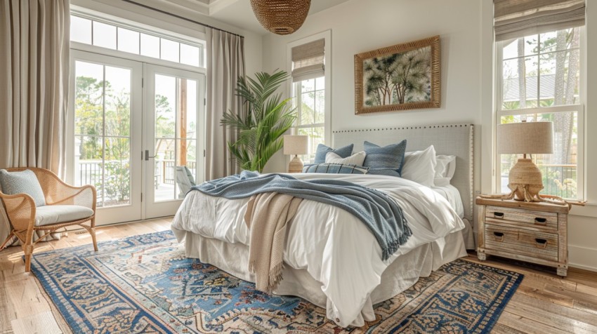 Light and Airy Coastal Style Bedroom Design Inspiration   Nautical Inspired Aesthetic Interior Decor Ideas (524)