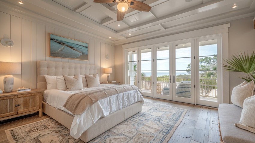 Light and Airy Coastal Style Bedroom Design Inspiration   Nautical Inspired Aesthetic Interior Decor Ideas (583)