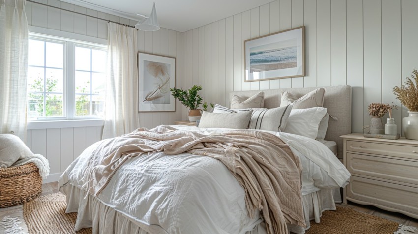 Light and Airy Coastal Style Bedroom Design Inspiration   Nautical Inspired Aesthetic Interior Decor Ideas (604)