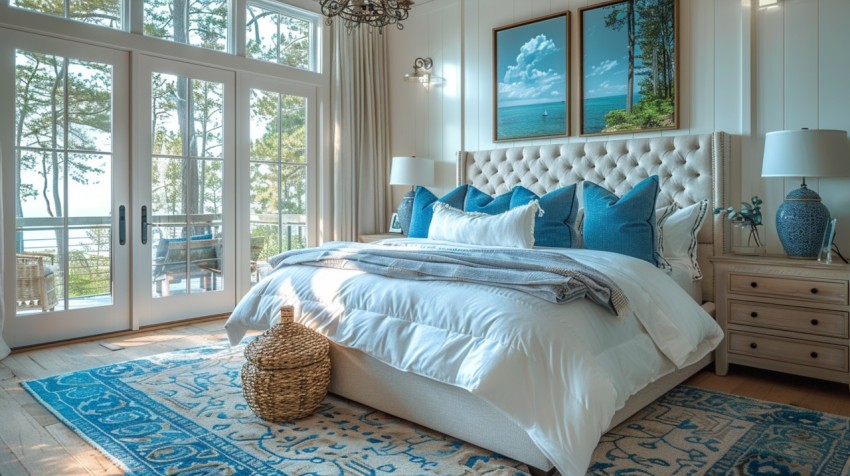 Light and Airy Coastal Style Bedroom Design Inspiration   Nautical Inspired Aesthetic Interior Decor Ideas (626)