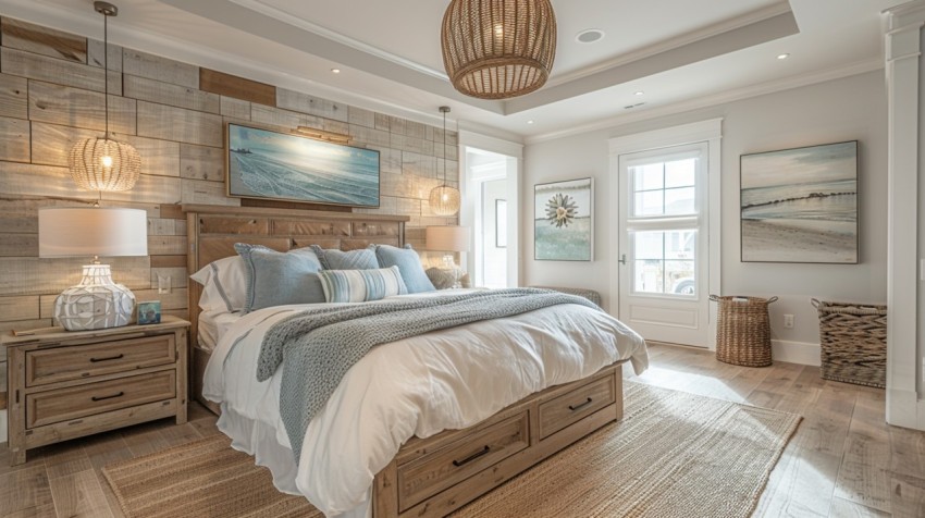 Light and Airy Coastal Style Bedroom Design Inspiration   Nautical Inspired Aesthetic Interior Decor Ideas (664)