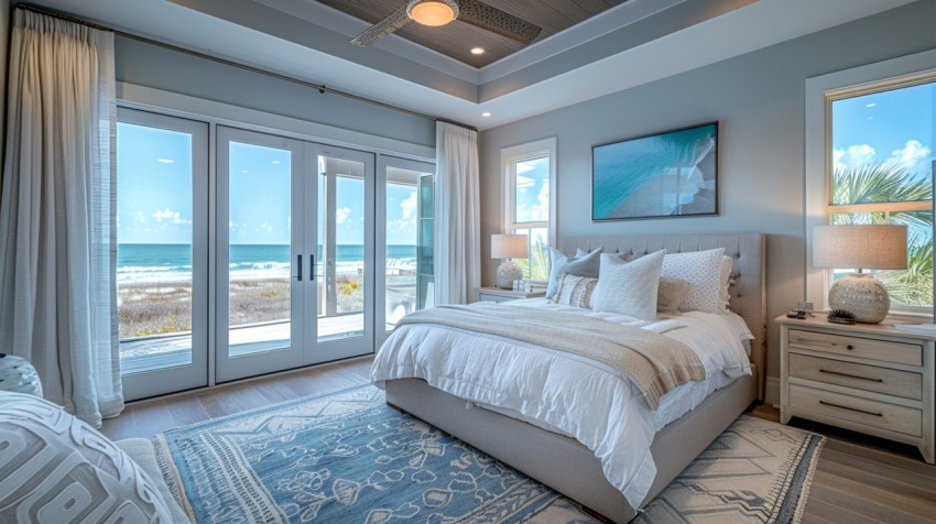 Light and Airy Coastal Style Bedroom Design Inspiration   Nautical Inspired Aesthetic Interior Decor Ideas (644)