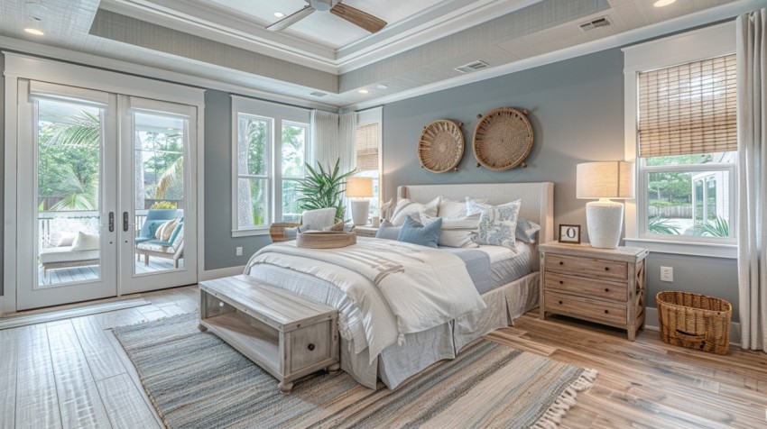 Light and Airy Coastal Style Bedroom Design Inspiration   Nautical Inspired Aesthetic Interior Decor Ideas (634)