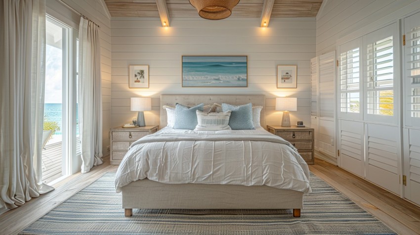 Light and Airy Coastal Style Bedroom Design Inspiration   Nautical Inspired Aesthetic Interior Decor Ideas (641)