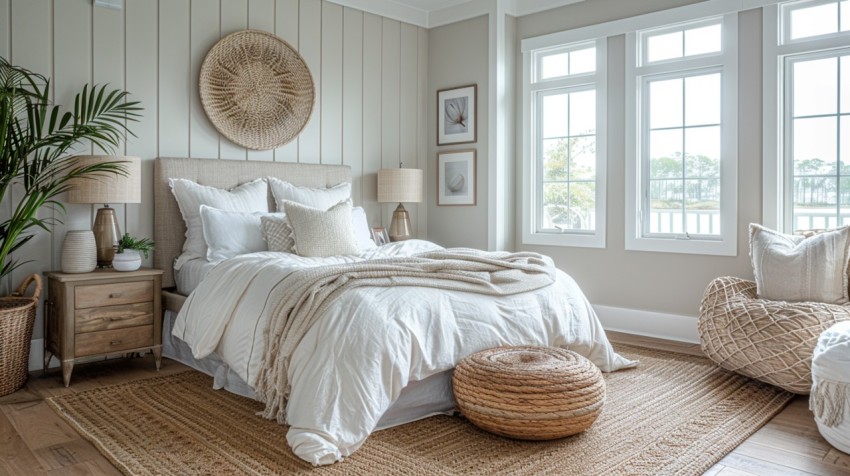 Light and Airy Coastal Style Bedroom Design Inspiration   Nautical Inspired Aesthetic Interior Decor Ideas (712)