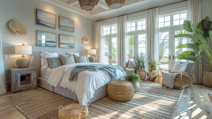 Light and Airy Coastal Style Bedroom Design Inspiration   Nautical Inspired Aesthetic Interior Decor Ideas (737)