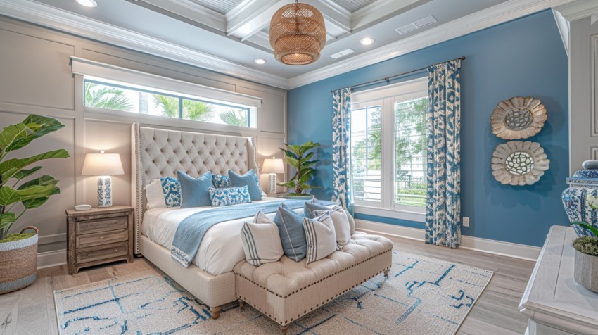 Light and Airy Coastal Style Bedroom Design Inspiration   Nautical Inspired Aesthetic Interior Decor Ideas (721)