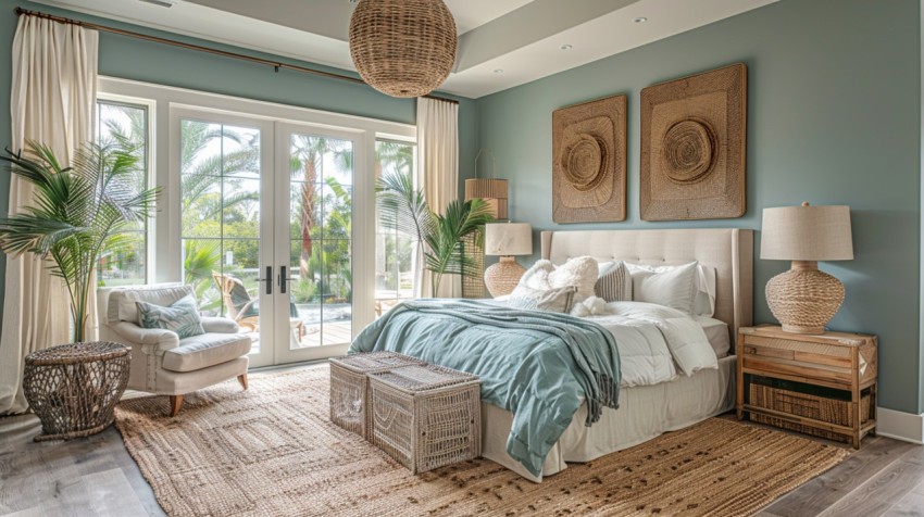 Light and Airy Coastal Style Bedroom Design Inspiration   Nautical Inspired Aesthetic Interior Decor Ideas (778)