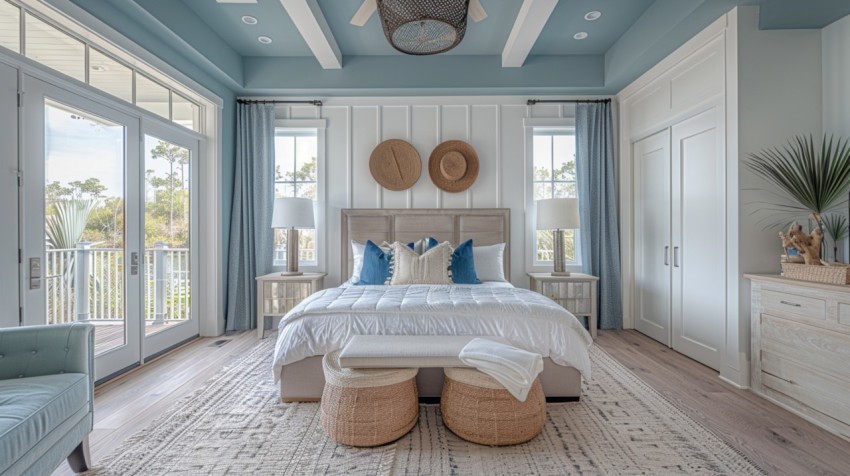 Light and Airy Coastal Style Bedroom Design Inspiration   Nautical Inspired Aesthetic Interior Decor Ideas (799)