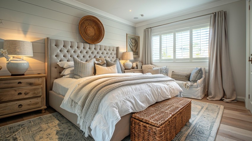 Light and Airy Coastal Style Bedroom Design Inspiration   Nautical Inspired Aesthetic Interior Decor Ideas (833)