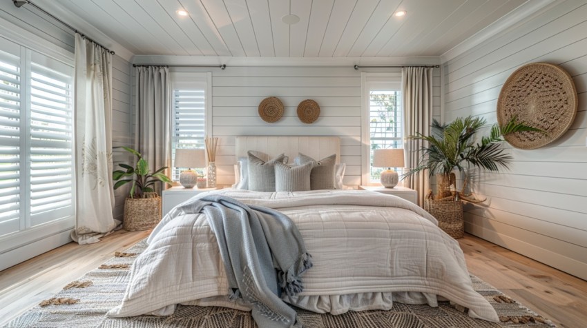 Light and Airy Coastal Style Bedroom Design Inspiration   Nautical Inspired Aesthetic Interior Decor Ideas (890)