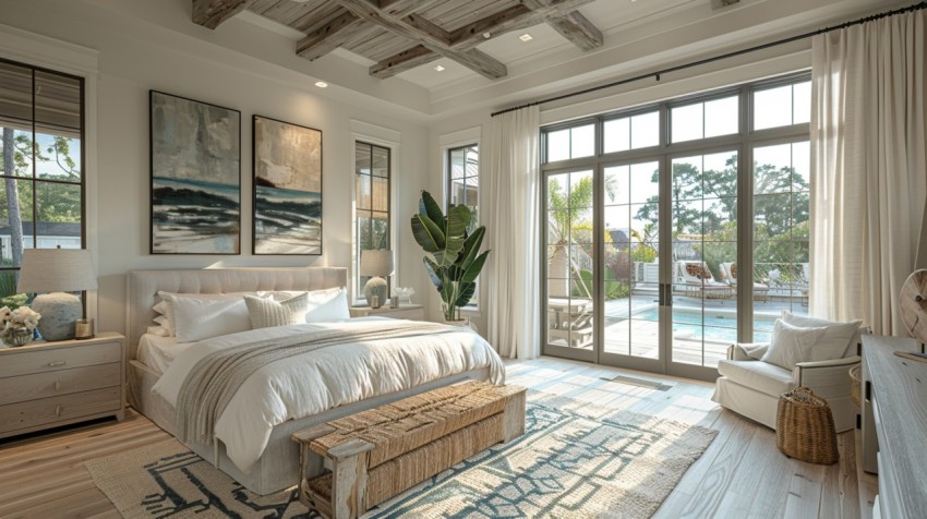 Light and Airy Coastal Style Bedroom Design Inspiration   Nautical Inspired Aesthetic Interior Decor Ideas (978)