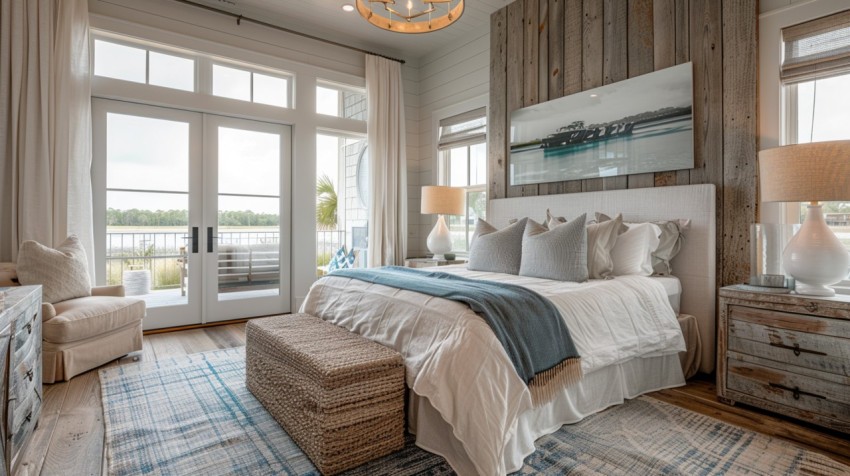 Light and Airy Coastal Style Bedroom Design Inspiration   Nautical Inspired Aesthetic Interior Decor Ideas (1123)