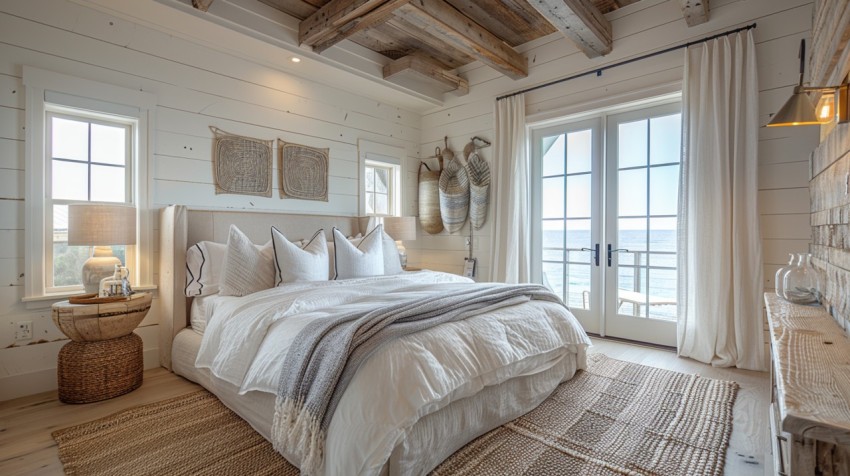 Light and Airy Coastal Style Bedroom Design Inspiration   Nautical Inspired Aesthetic Interior Decor Ideas (1137)