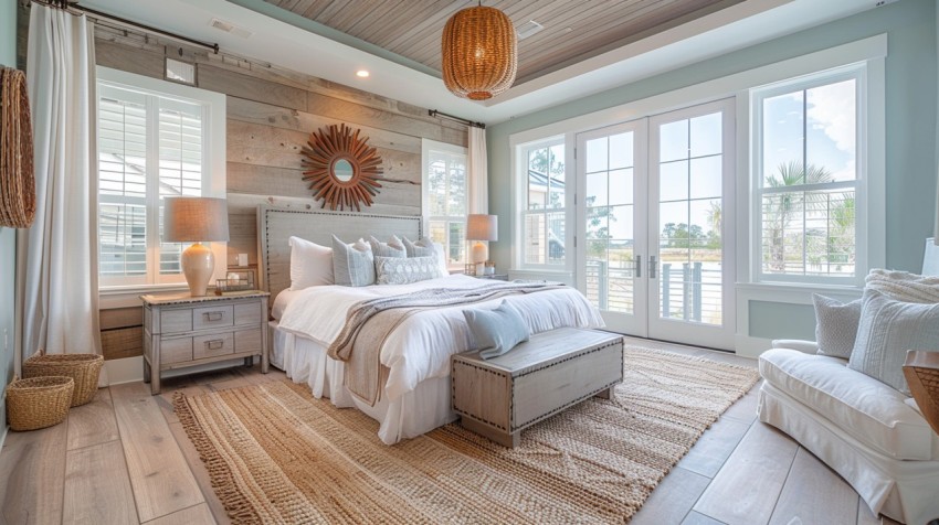 Light and Airy Coastal Style Bedroom Design Inspiration   Nautical Inspired Aesthetic Interior Decor Ideas (1151)