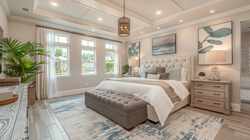 Light and Airy Coastal Style Bedroom Design Inspiration   Nautical Inspired Aesthetic Interior Decor Ideas (1154)