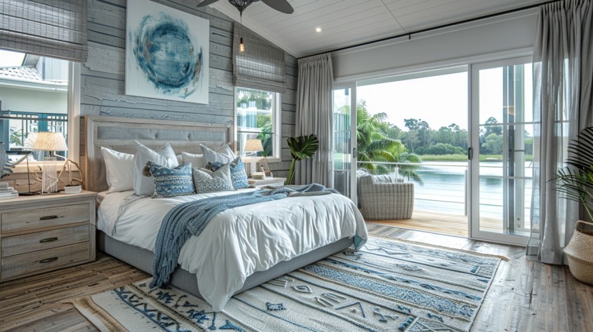 Light and Airy Coastal Style Bedroom Design Inspiration   Nautical Inspired Aesthetic Interior Decor Ideas (1165)