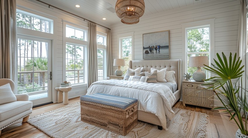 Light and Airy Coastal Style Bedroom Design Inspiration   Nautical Inspired Aesthetic Interior Decor Ideas (1321)