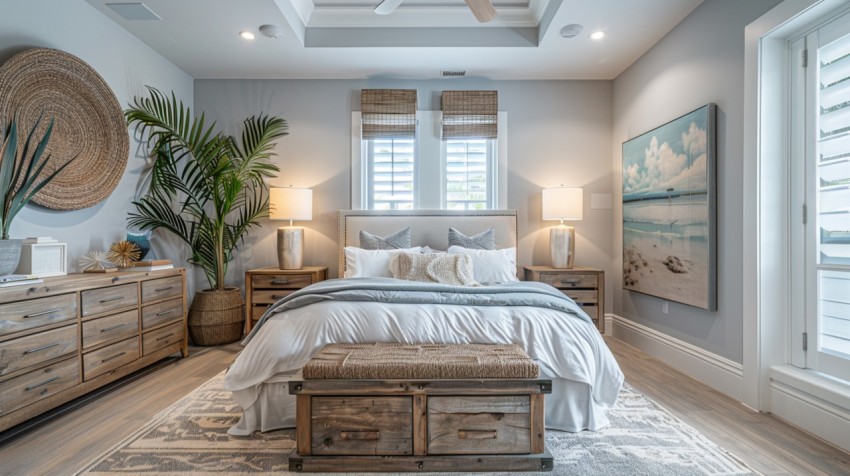 Light and Airy Coastal Style Bedroom Design Inspiration   Nautical Inspired Aesthetic Interior Decor Ideas (1414)