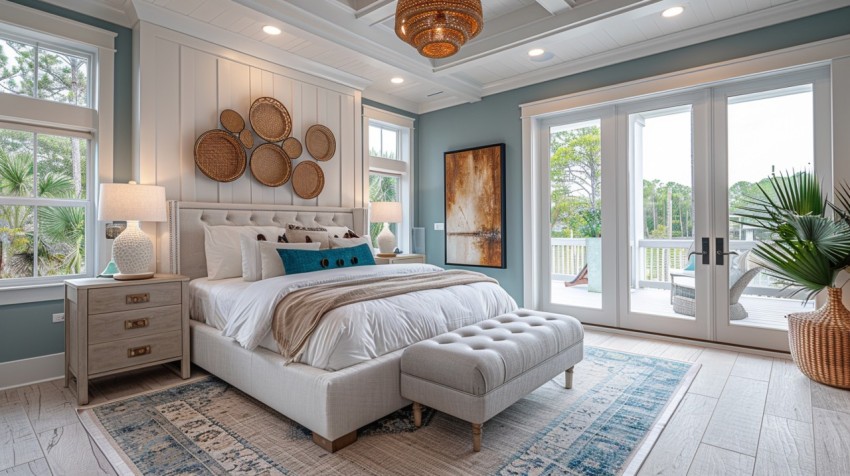 Light and Airy Coastal Style Bedroom Design Inspiration   Nautical Inspired Aesthetic Interior Decor Ideas (1470)