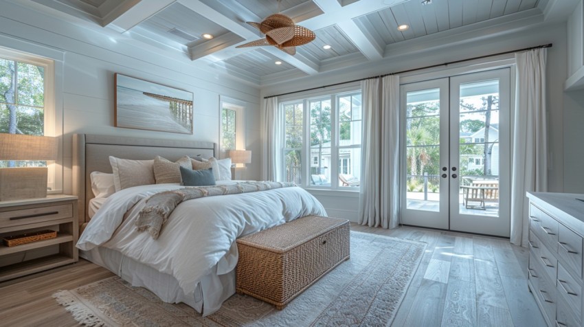 Light and Airy Coastal Style Bedroom Design Inspiration   Nautical Inspired Aesthetic Interior Decor Ideas (1543)