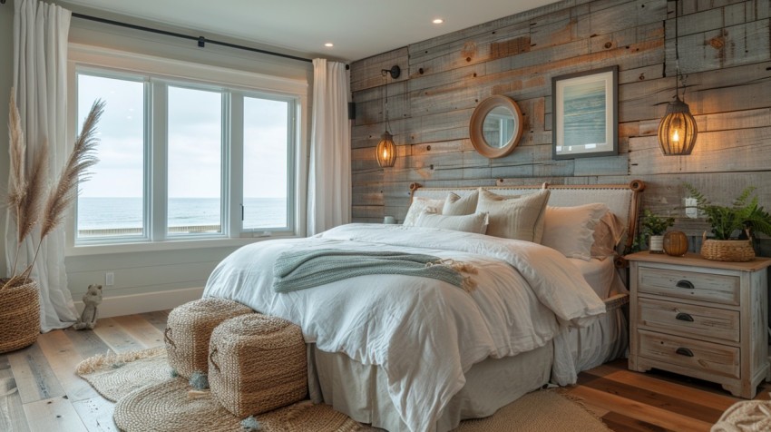 Light and Airy Coastal Style Bedroom Design Inspiration   Nautical Inspired Aesthetic Interior Decor Ideas (1571)