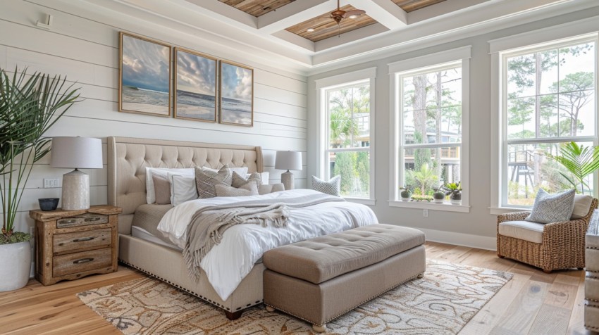 Light and Airy Coastal Style Bedroom Design Inspiration   Nautical Inspired Aesthetic Interior Decor Ideas (1579)