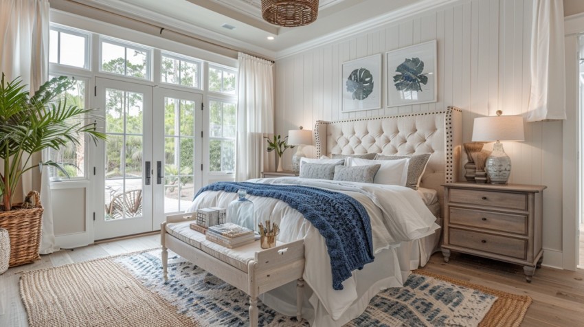 Light and Airy Coastal Style Bedroom Design Inspiration   Nautical Inspired Aesthetic Interior Decor Ideas (1685)