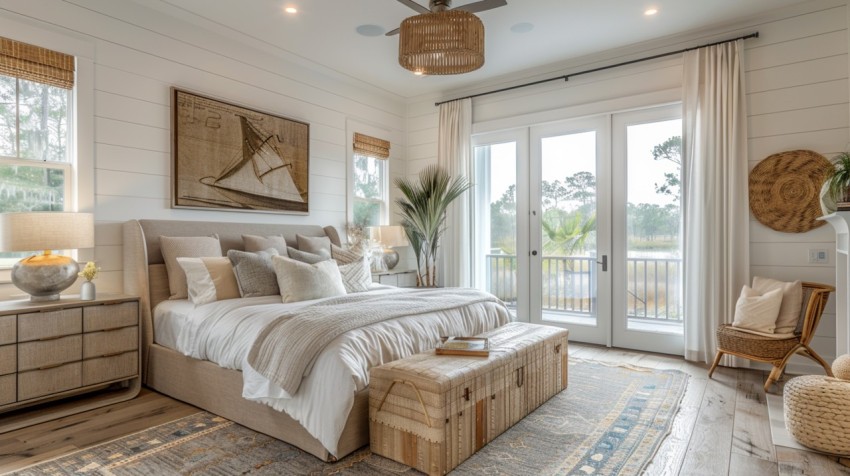 Light and Airy Coastal Style Bedroom Design Inspiration   Nautical Inspired Aesthetic Interior Decor Ideas (1708)