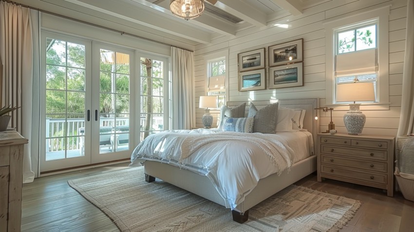 Light and Airy Coastal Style Bedroom Design Inspiration   Nautical Inspired Aesthetic Interior Decor Ideas (1724)