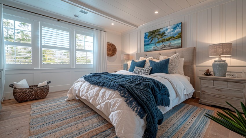 Light and Airy Coastal Style Bedroom Design Inspiration   Nautical Inspired Aesthetic Interior Decor Ideas (1730)