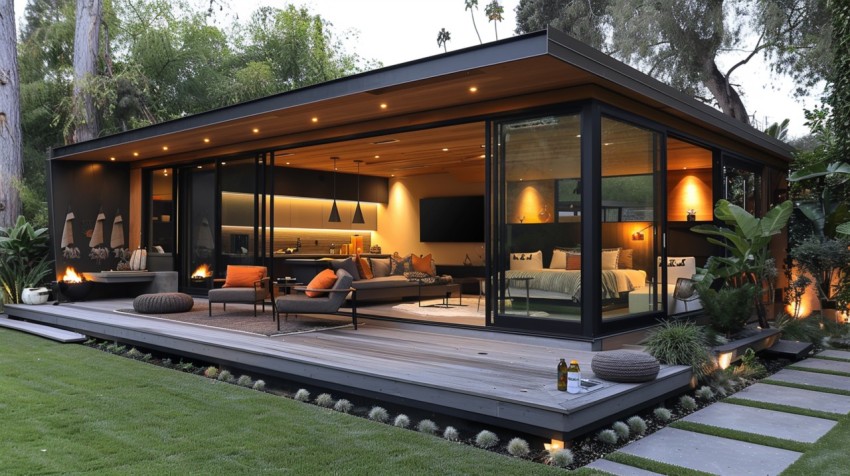 Modern Luxury Small Space Backyard Guest House Aesthetic (123)