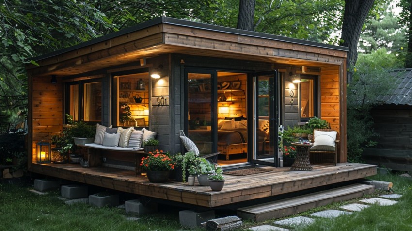 Modern Luxury Small Space Backyard Guest House Aesthetic (130)