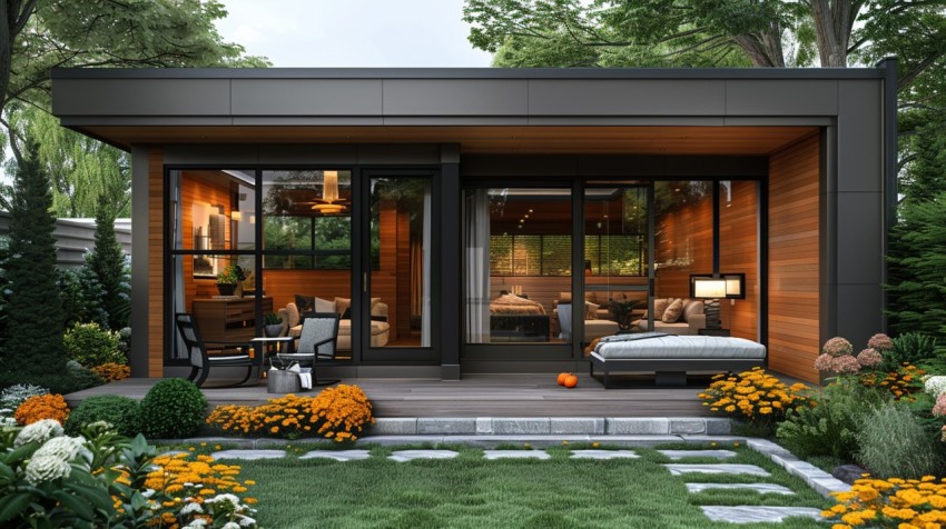 Modern Luxury Small Space Backyard Guest House Aesthetic (117)