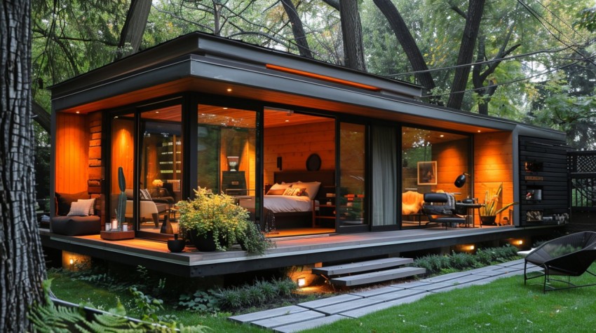 Modern Luxury Small Space Backyard Guest House Aesthetic (126)