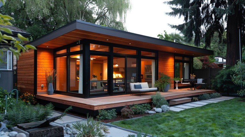 Modern Luxury Small Space Backyard Guest House Aesthetic (140)