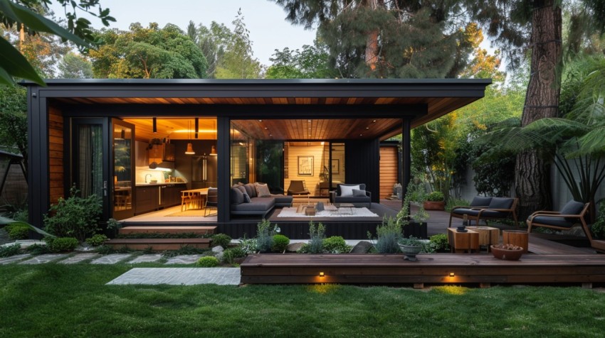 Modern Luxury Small Space Backyard Guest House Aesthetic (166)