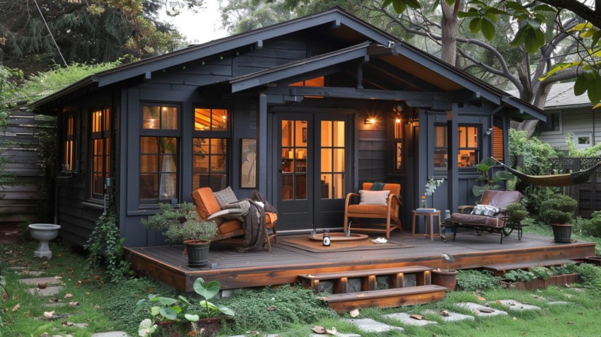 Modern Luxury Small Space Backyard Guest House Aesthetic (158)