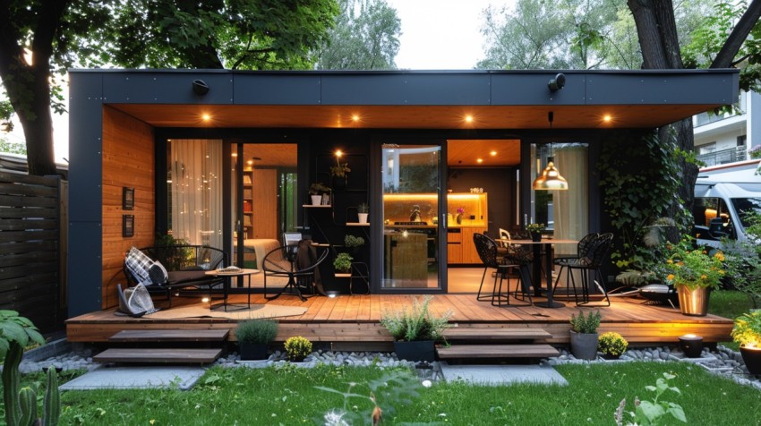 Modern Luxury Small Space Backyard Guest House Aesthetic (170)